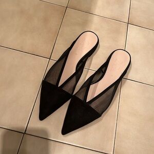 Zara mesh black mules